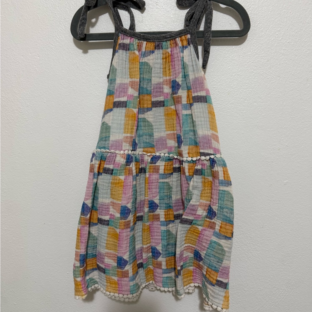 Cute toddler Dress with Pom Pom Trim